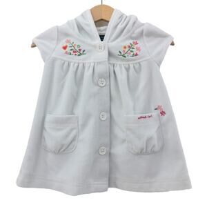 OshKosh B’gosh (6-9mos) VINTAGE 90's/Y2K Girls White Hoodie Sweater Dress Floral